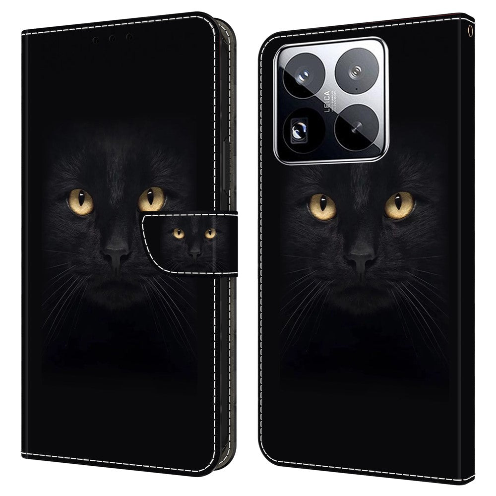 For Xiaomi 15 Pro Case Magnetic Clasp 3D Pattern Leather Wallet Phone Cover