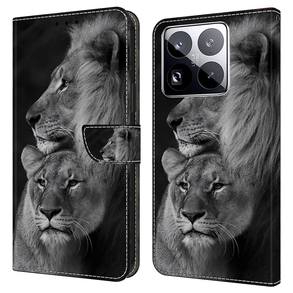For Xiaomi 15 Pro Case Magnetic Clasp 3D Pattern Leather Wallet Phone Cover