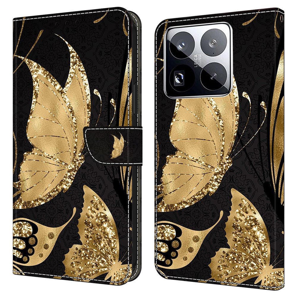For Xiaomi 15 Pro Case Magnetic Clasp 3D Pattern Leather Wallet Phone Cover