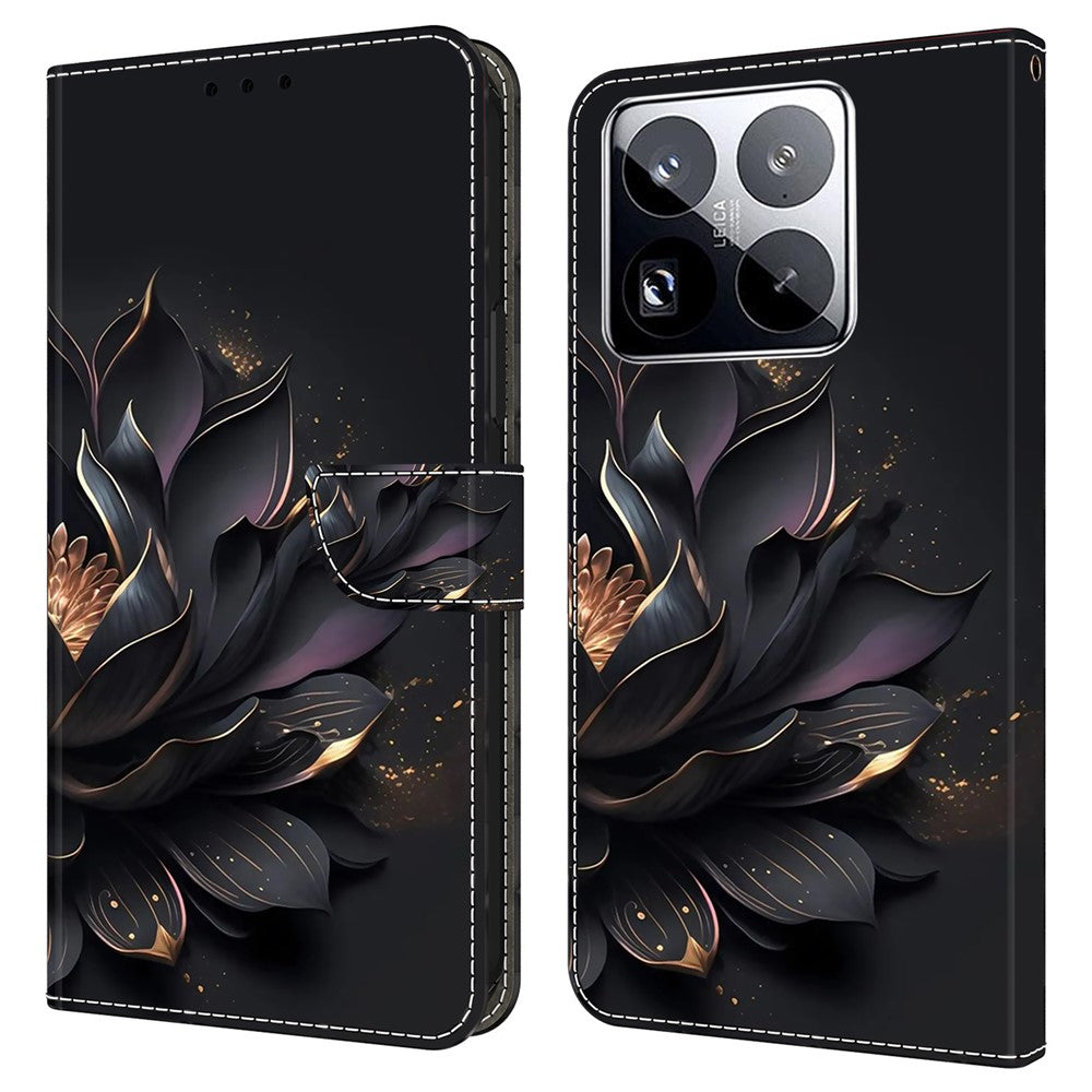 For Xiaomi 15 Pro Case Magnetic Clasp 3D Pattern Leather Wallet Phone Cover