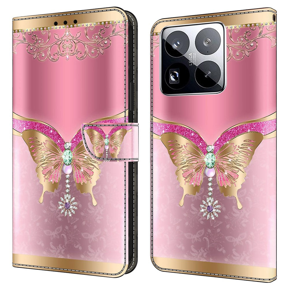 For Xiaomi 15 Pro Case 3D Pattern PU Leather Wallet Phone Cover with Stand