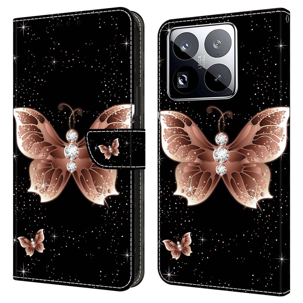 For Xiaomi 15 Pro Case 3D Pattern PU Leather Wallet Phone Cover with Stand