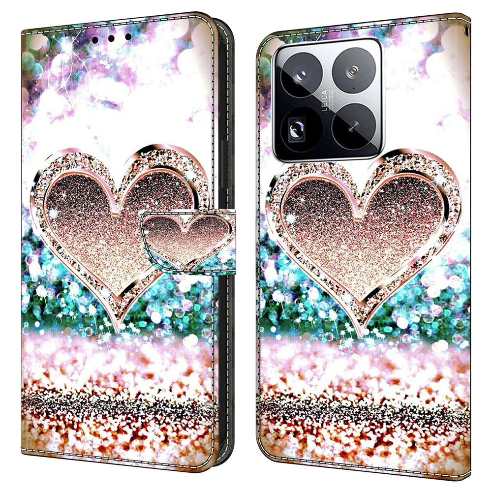 For Xiaomi 15 Pro Case 3D Pattern PU Leather Wallet Phone Cover with Stand