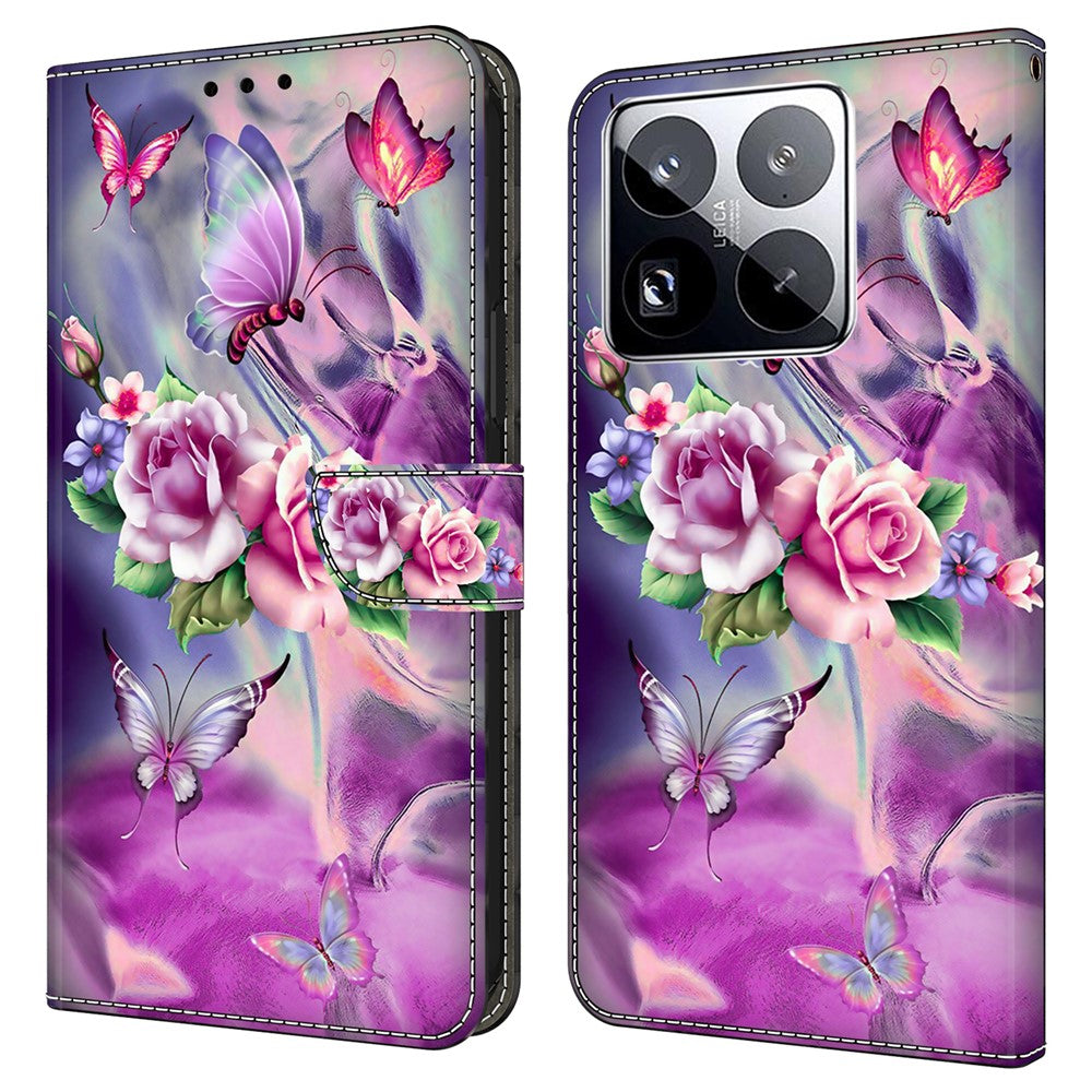 For Xiaomi 15 Pro Case 3D Pattern PU Leather Wallet Phone Cover with Stand