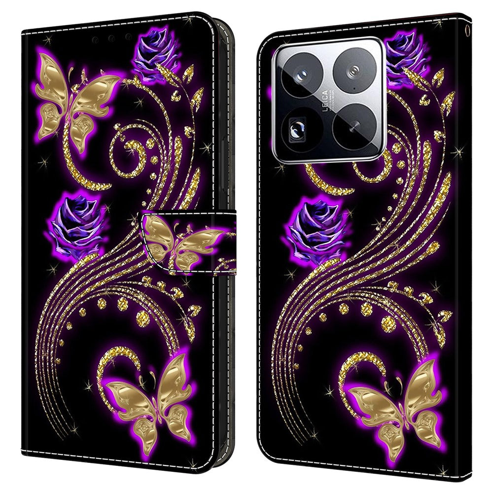 For Xiaomi 15 Pro Case 3D Pattern PU Leather Wallet Phone Cover with Stand