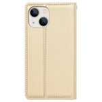 HANMAN Minuo Series Wallet Phone Case for iPhone 14, PU Leather + TPU Foldable Stand Magnetic Auto-absorbed Cover