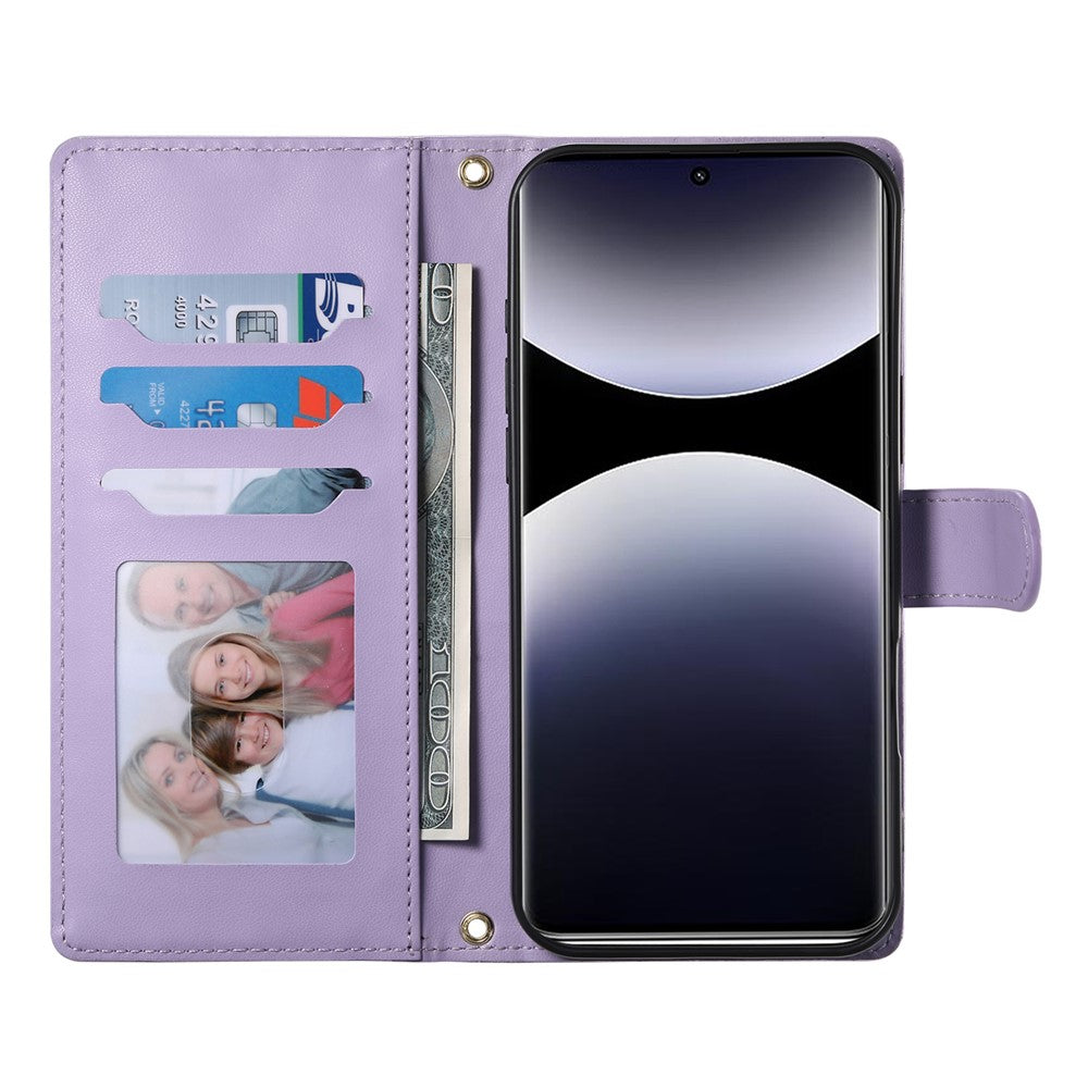 For Xiaomi Redmi Note 14 Pro 4G Case Rhombus Stitching Wallet Stand Leather Phone Cover with Long  /  Short Strap