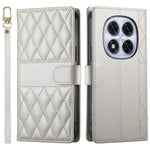 For Xiaomi Redmi Note 14 Pro 4G Case Rhombus Stitching Wallet Stand Leather Phone Cover with Long  /  Short Strap