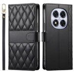 For Xiaomi Redmi Note 14 Pro 4G Case Rhombus Stitching Wallet Stand Leather Phone Cover with Long  /  Short Strap
