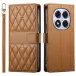 For Xiaomi Redmi Note 14 Pro 4G Case Rhombus Stitching Wallet Stand Leather Phone Cover with Long  /  Short Strap