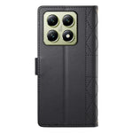 Xiaomi 14T-skal med rhombus-sömmar, plånboksställ, lädermobilskal med lång/kort rem