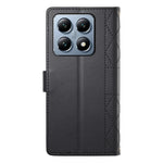 Xiaomi 14T Pro-skal med rhombus-sömmar, plånboksställ, lädermobilskal med lång/kort rem