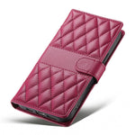 For Xiaomi 15 Case Rhombus Stitching Wallet Stand Leather Phone Cover with Long  /  Short Strap