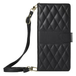 For Xiaomi 15 Pro Case Rhombus Stitching Wallet Stand Leather Phone Cover with Long  /  Short Strap