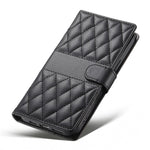 For Xiaomi 15 Pro Case Rhombus Stitching Wallet Stand Leather Phone Cover with Long  /  Short Strap