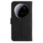For Xiaomi 15 Ultra Case Skin Touch Lines Imprinted PU Leather Flip Phone Cover
