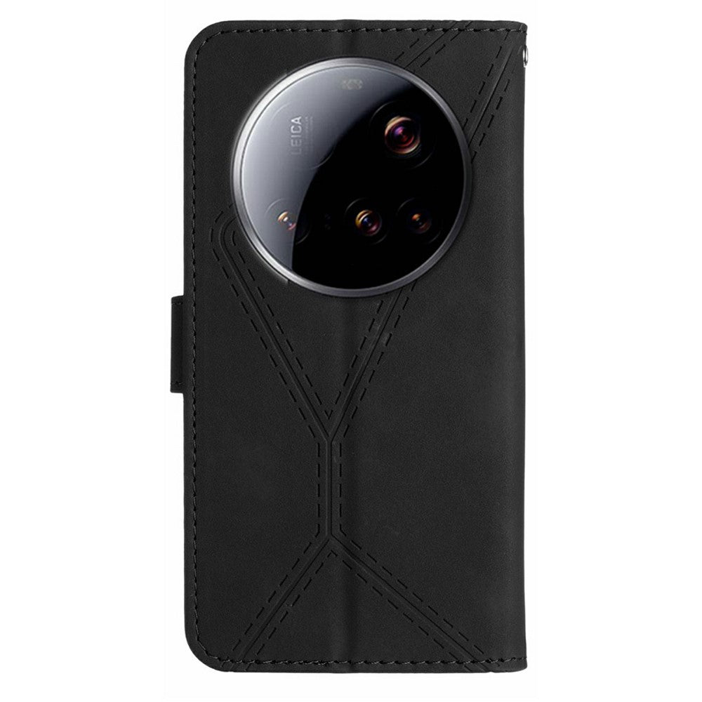 Xiaomi 15 Ultra-skal med pekskärm, PU-läder, fällbart mobilskal