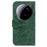 For Xiaomi 15 Ultra Case Sunflower Imprint PU Leather Phone Cover with Long Strap