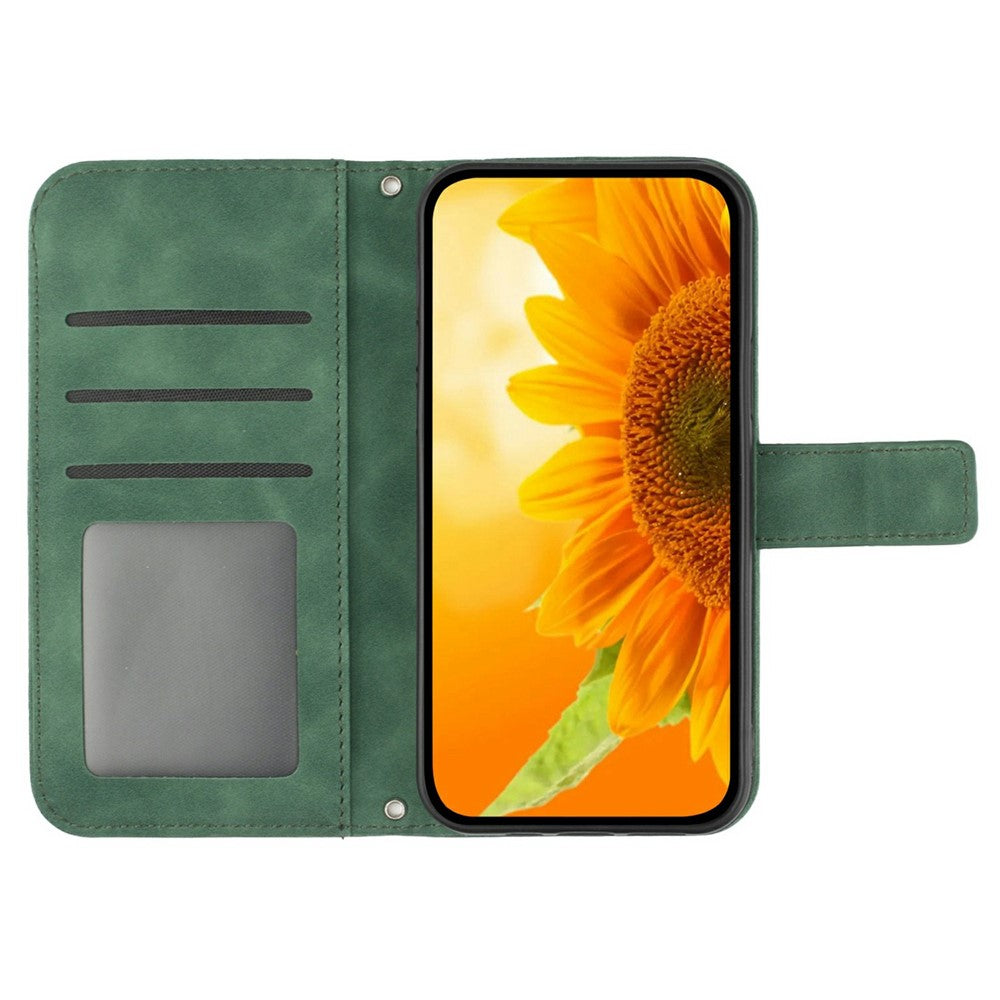 For Xiaomi 15 Ultra Case Sunflower Imprint PU Leather Phone Cover with Long Strap
