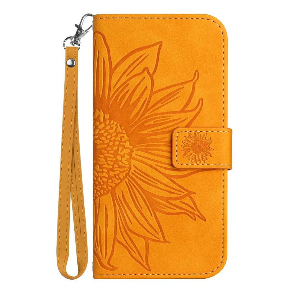 For Xiaomi 15 Ultra Case Sunflower Imprint Leather Wallet Phone Cover with Wrist Strap