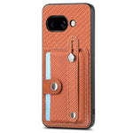 For Google Pixel 9a Case Carbon Fiber Texture Leather Phone Back Cover with Card Holder