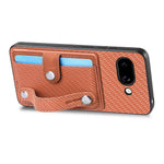 For Google Pixel 9a Case Carbon Fiber Texture Leather Phone Back Cover with Card Holder