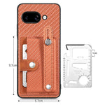 For Google Pixel 9a Case Carbon Fiber Texture Leather Phone Back Cover with Card Holder