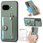For Google Pixel 9a Case Carbon Fiber Texture Leather Phone Back Cover with Card Holder