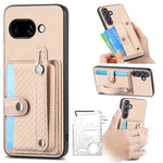 For Google Pixel 9a Case Carbon Fiber Texture Leather Phone Back Cover with Card Holder
