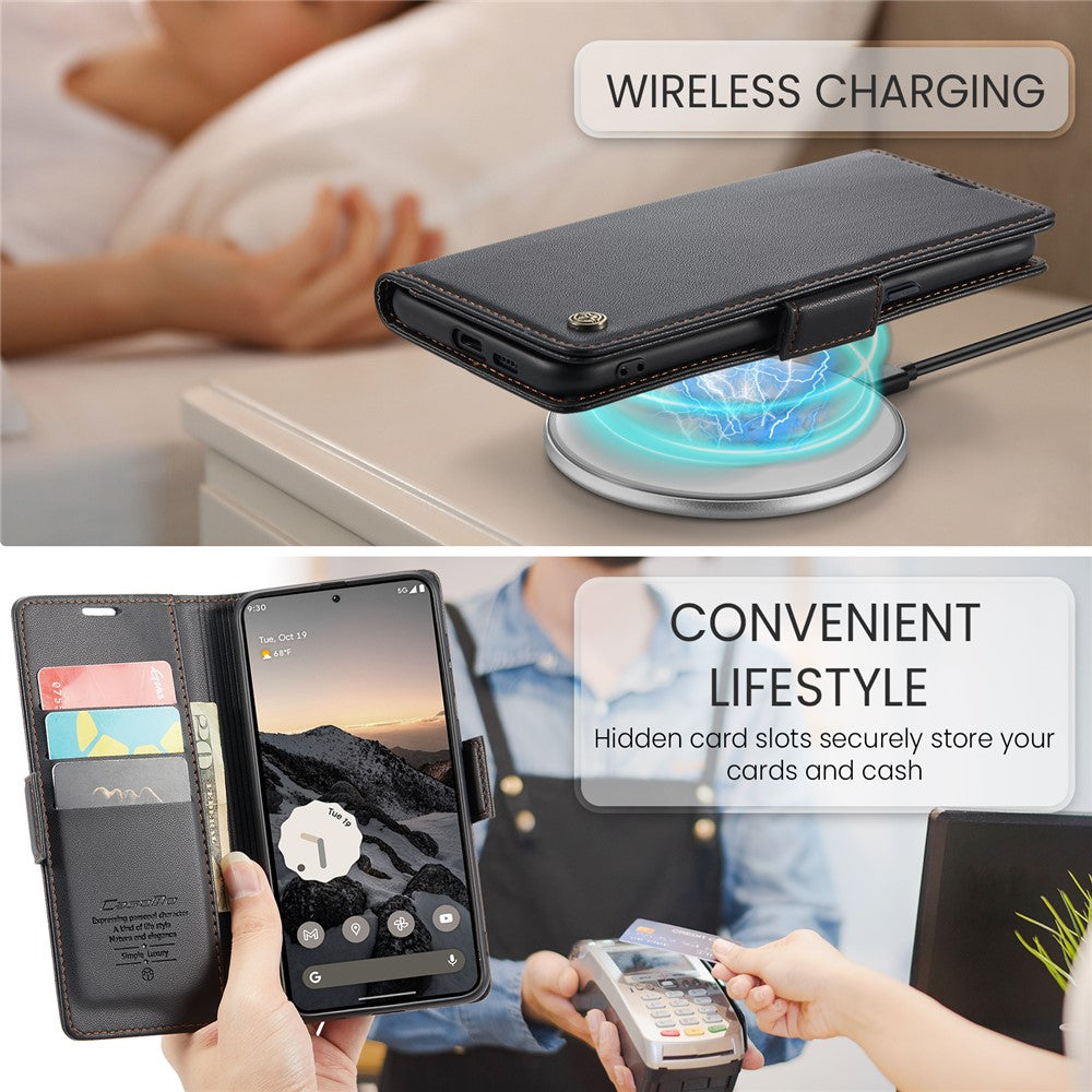 Google Pixel 9a Skal CASEME 023 RFID med Ställ - Svart