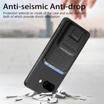 For Google Pixel 9a Case Card Holder Carbon Fiber Texture Leather Coated TPU Phone Cover