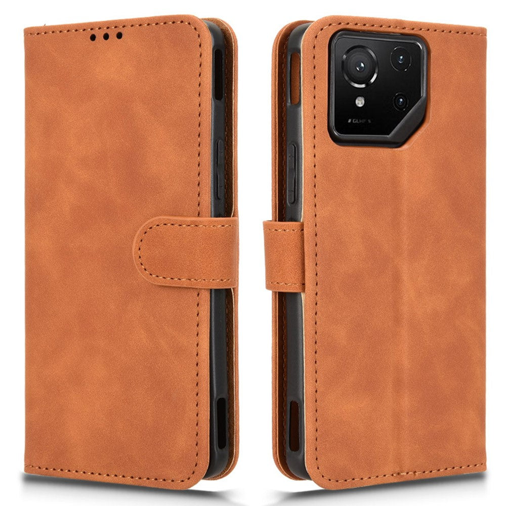 For Asus ROG Phone 9 5G Leather Case Skin Feel Anti Drop Wallet Flip Phone Cover