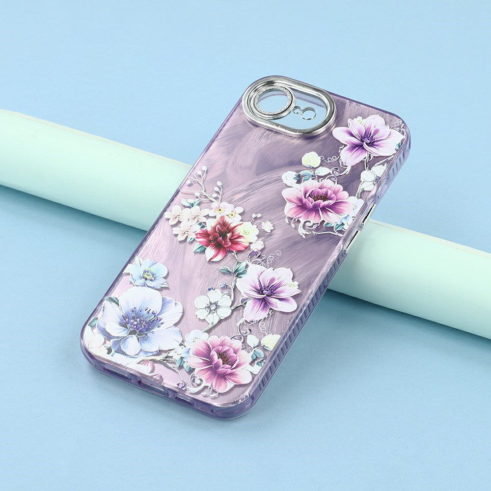 For iPhone 17e / 16e Case with Glass Lens Film Electroplated IMD TPU+PC Phone Back Cover