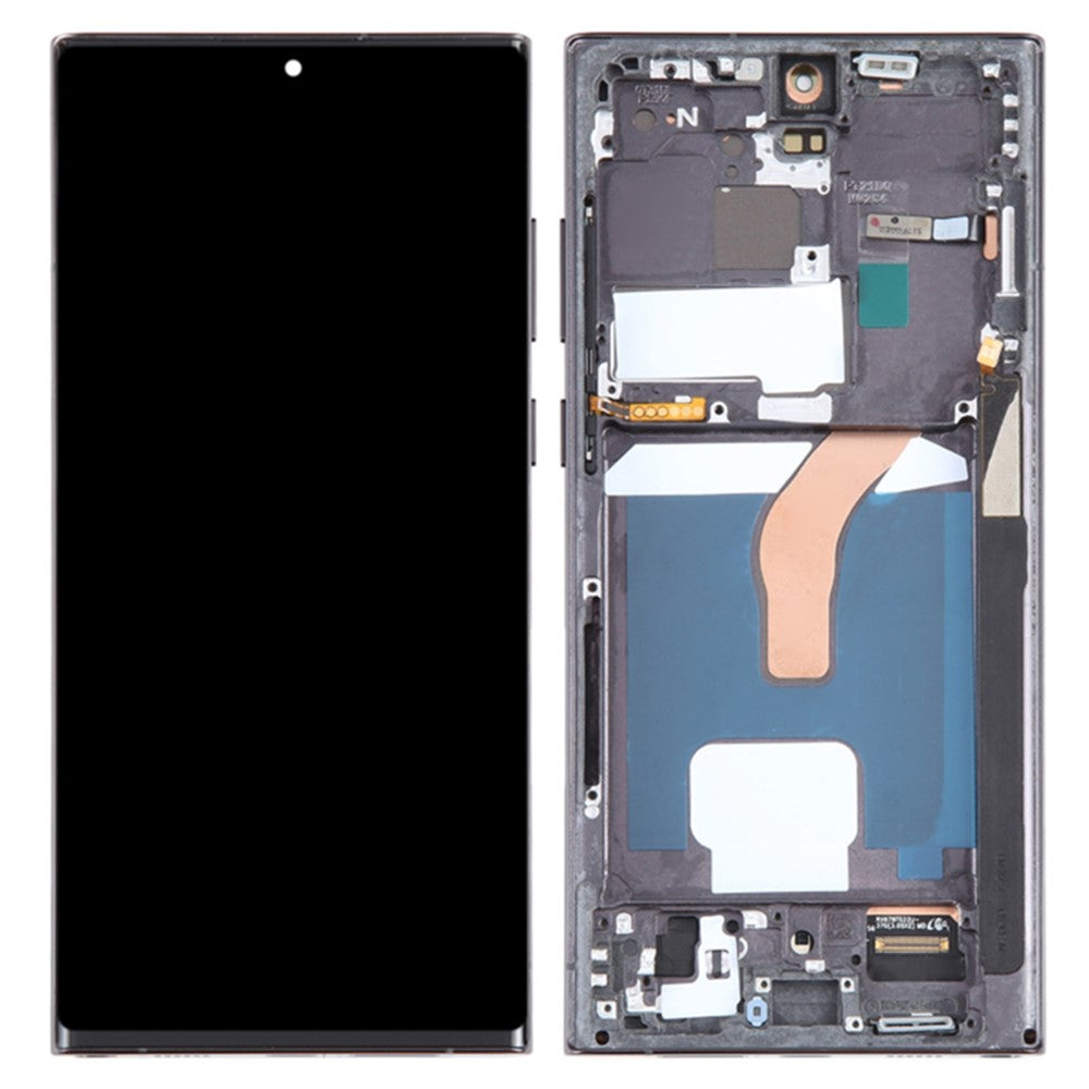 Til Samsung Galaxy S22 Ultra 5G S908 Grade C LCD-skærm og Digitizer-samling + Rammedel (TFT) (uden logo)