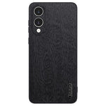 Til Samsung Galaxy S25 Edge cover trætekstur PU-læderbelagt PC TPU telefoncover