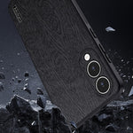 Til Samsung Galaxy S25 Edge cover trætekstur PU-læderbelagt PC TPU telefoncover
