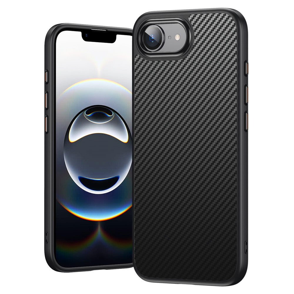 For iPhone 17th / 16th Magnetic Case Carbon Fiber Texture PC + TPU Cover