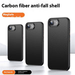 For iPhone 17th / 16th Magnetic Case Carbon Fiber Texture PC + TPU Cover