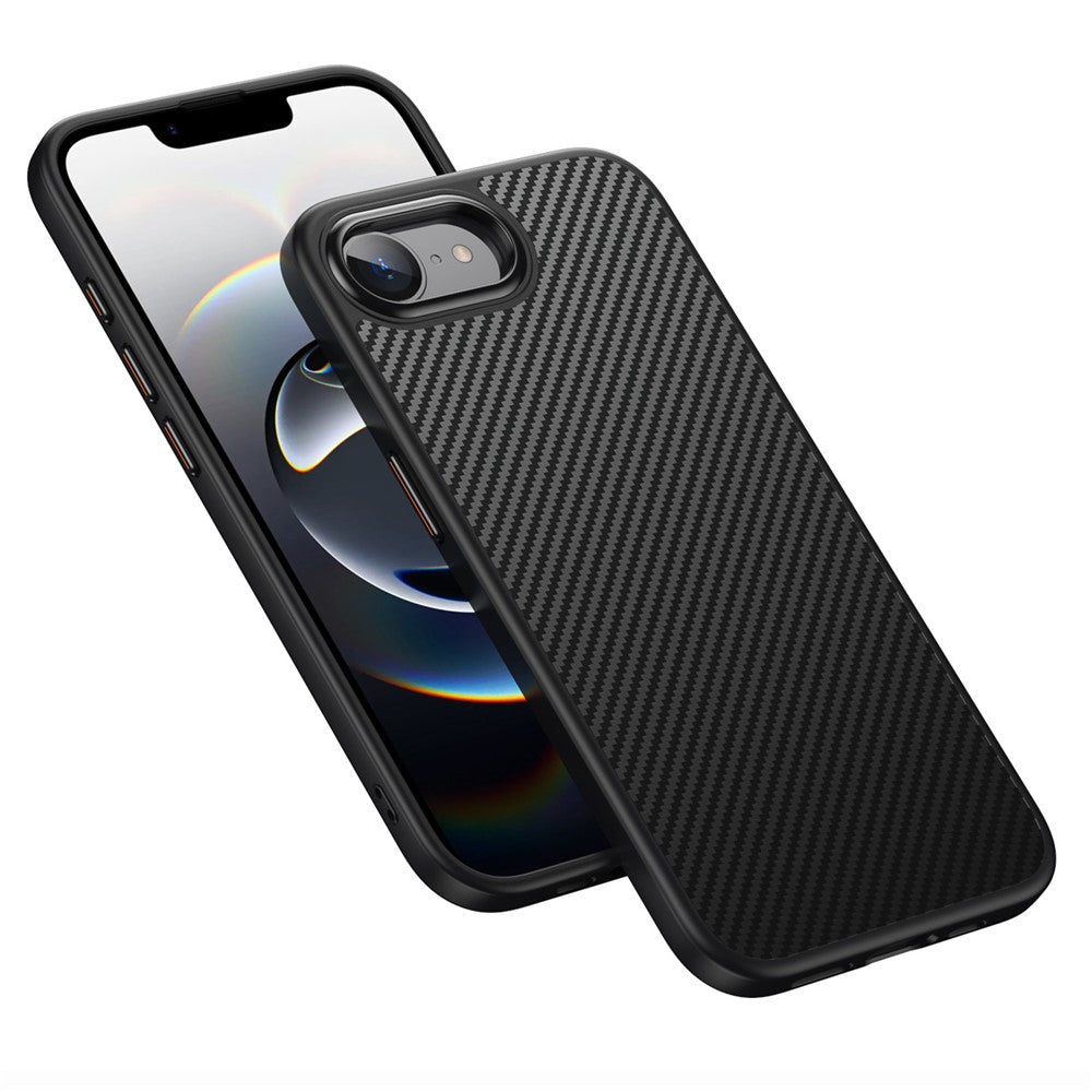 For iPhone 17th / 16th Magnetic Case Carbon Fiber Texture PC + TPU Cover