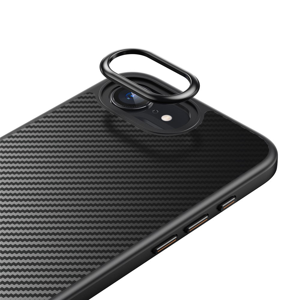 For iPhone 17th / 16th Magnetic Case Carbon Fiber Texture PC + TPU Cover