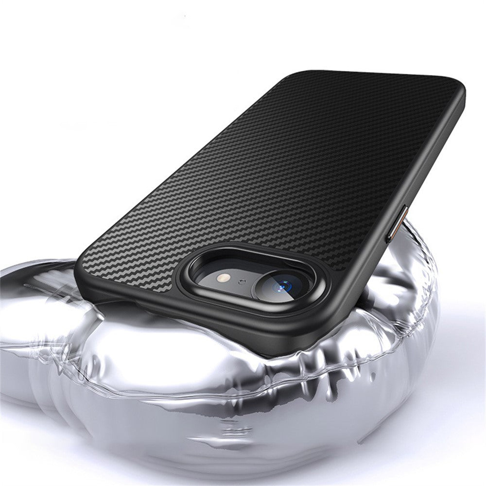 For iPhone 17th / 16th Magnetic Case Carbon Fiber Texture PC + TPU Cover