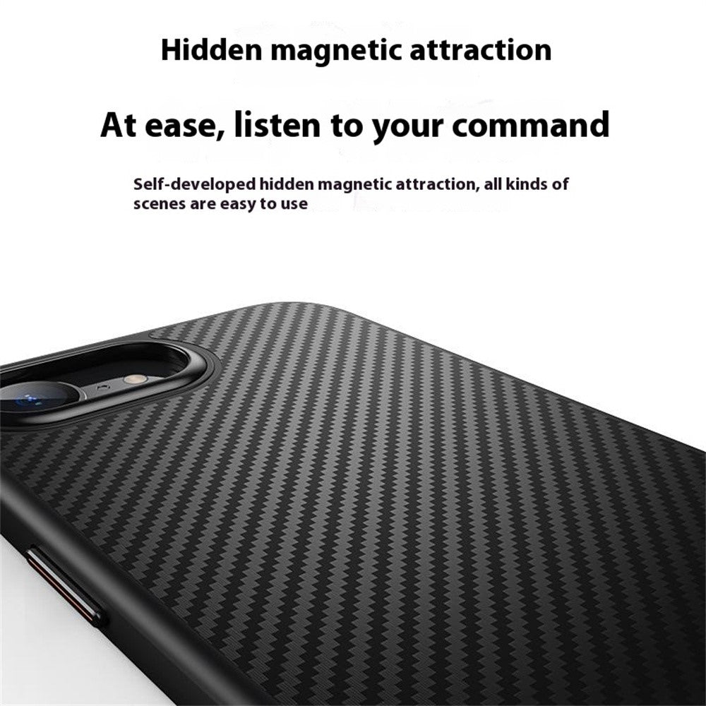For iPhone 17th / 16th Magnetic Case Carbon Fiber Texture PC + TPU Cover