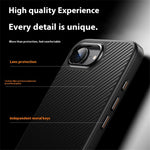 For iPhone 17th / 16th Magnetic Case Carbon Fiber Texture PC + TPU Cover