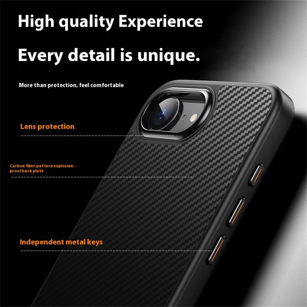 For iPhone 17th / 16th Magnetic Case Carbon Fiber Texture PC + TPU Cover