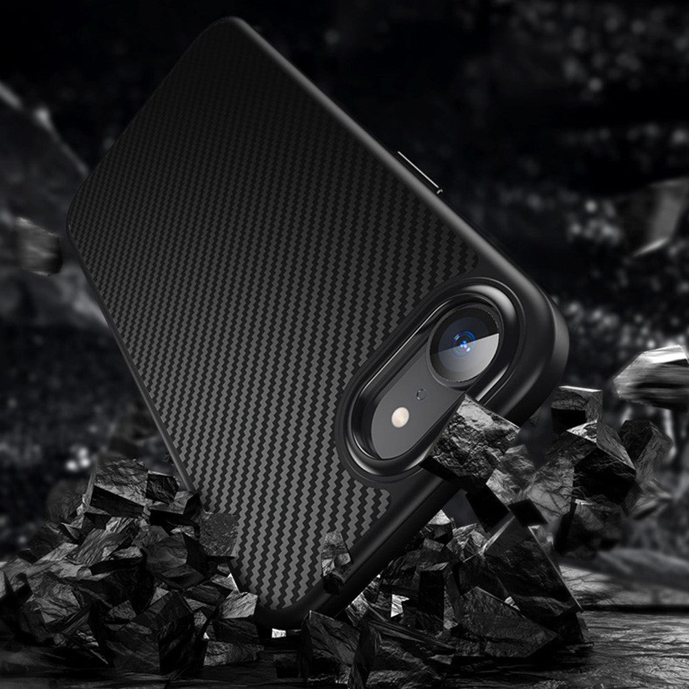 For iPhone 17th / 16th Magnetic Case Carbon Fiber Texture PC + TPU Cover