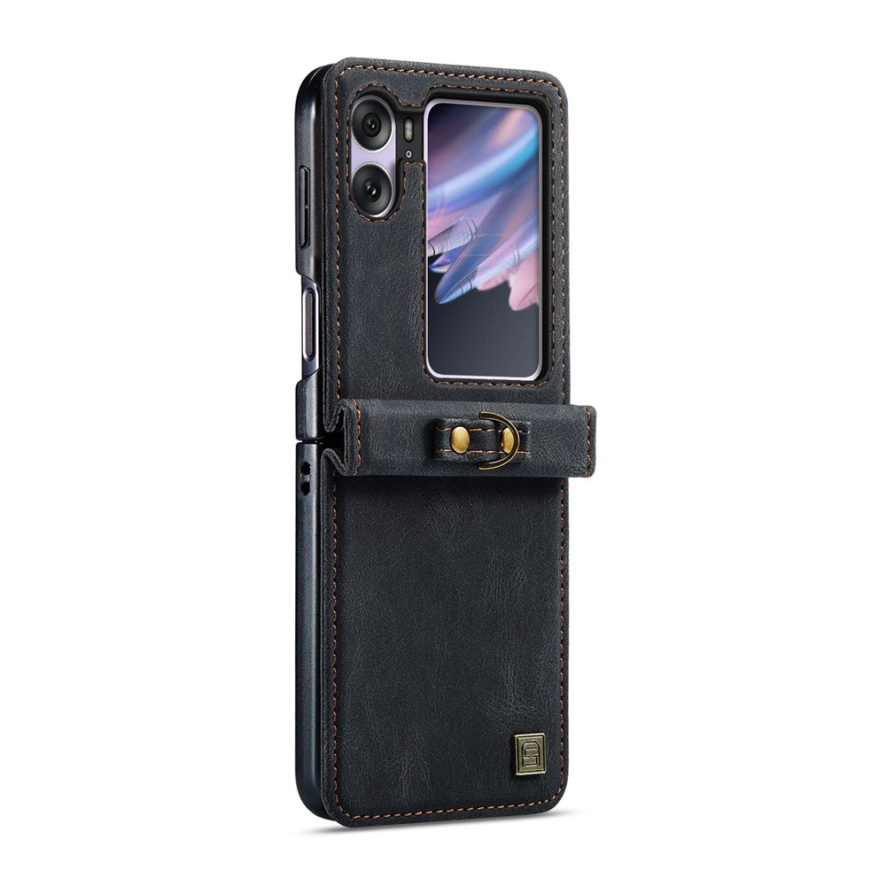 AUTSPACE For Oppo Find N2 Flip 5G Wallet Case  A01 Leather Stand Cover with RFID Blocking Card Holder