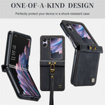 AUTSPACE For Oppo Find N2 Flip 5G Wallet Case  A01 Leather Stand Cover with RFID Blocking Card Holder