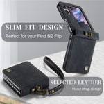 AUTSPACE For Oppo Find N2 Flip 5G Wallet Case  A01 Leather Stand Cover with RFID Blocking Card Holder