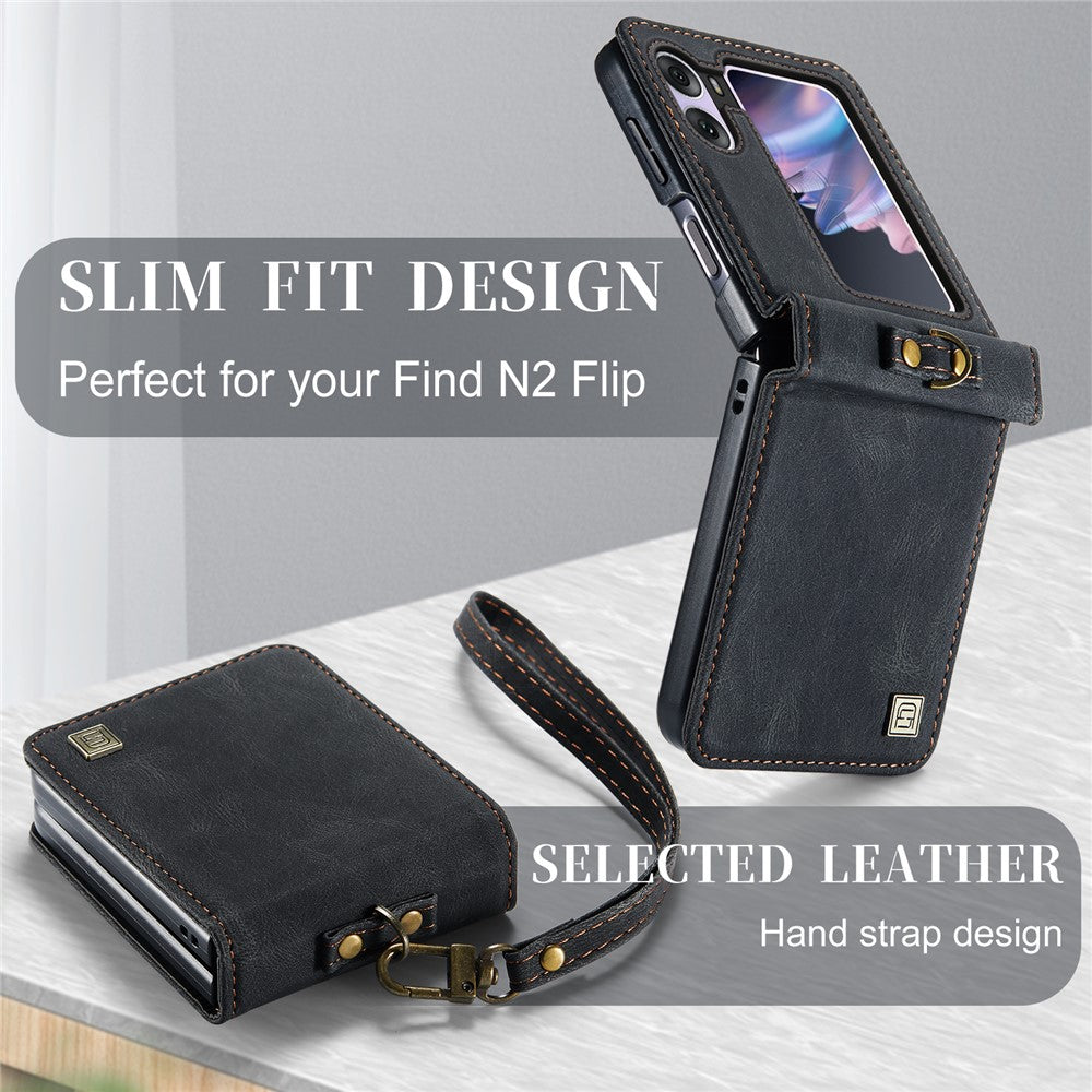 AUTSPACE For Oppo Find N2 Flip 5G Wallet Case  A01 Leather Stand Cover with RFID Blocking Card Holder