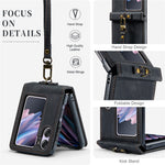 AUTSPACE For Oppo Find N2 Flip 5G Wallet Case  A01 Leather Stand Cover with RFID Blocking Card Holder